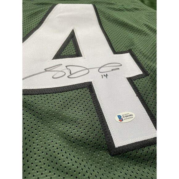 SAM DARNOLD Green New York Jets Autographed Jersey #14 Beckett WB81081 QB JETS - Picture 8 of 12